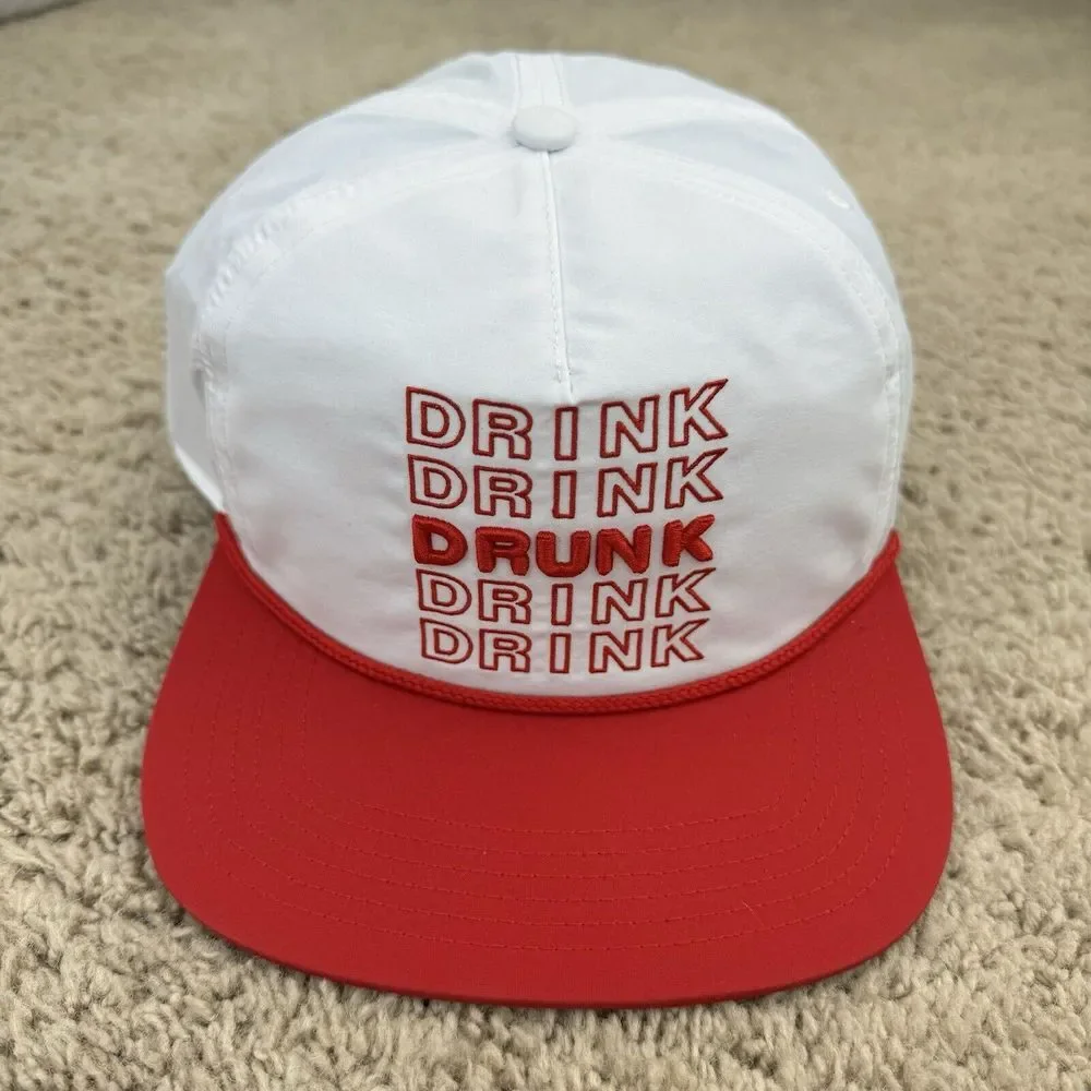 Drink Drunk Ordinary Crowns Hat Trucker Snapback White Red Roped Pop Culture Cap